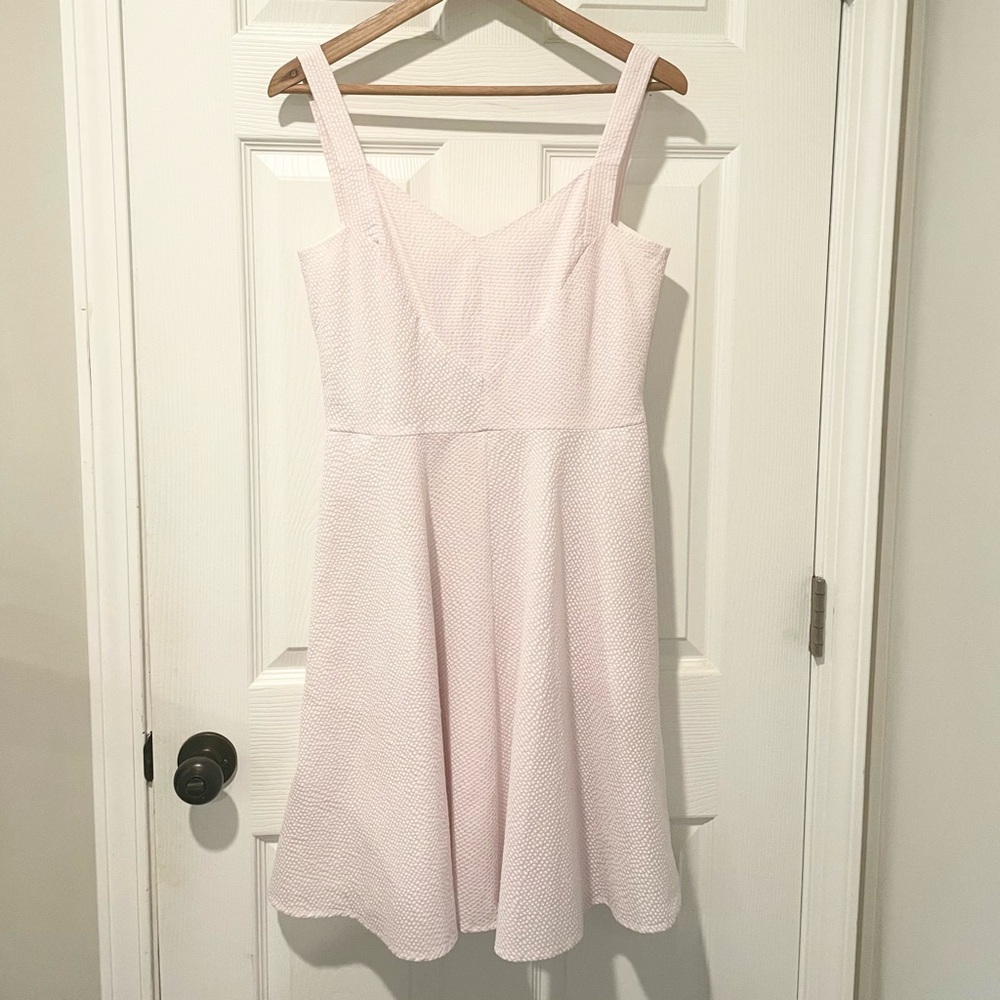 Ann Taylor pink & white seersucker summer dress - Picture 6 of 14